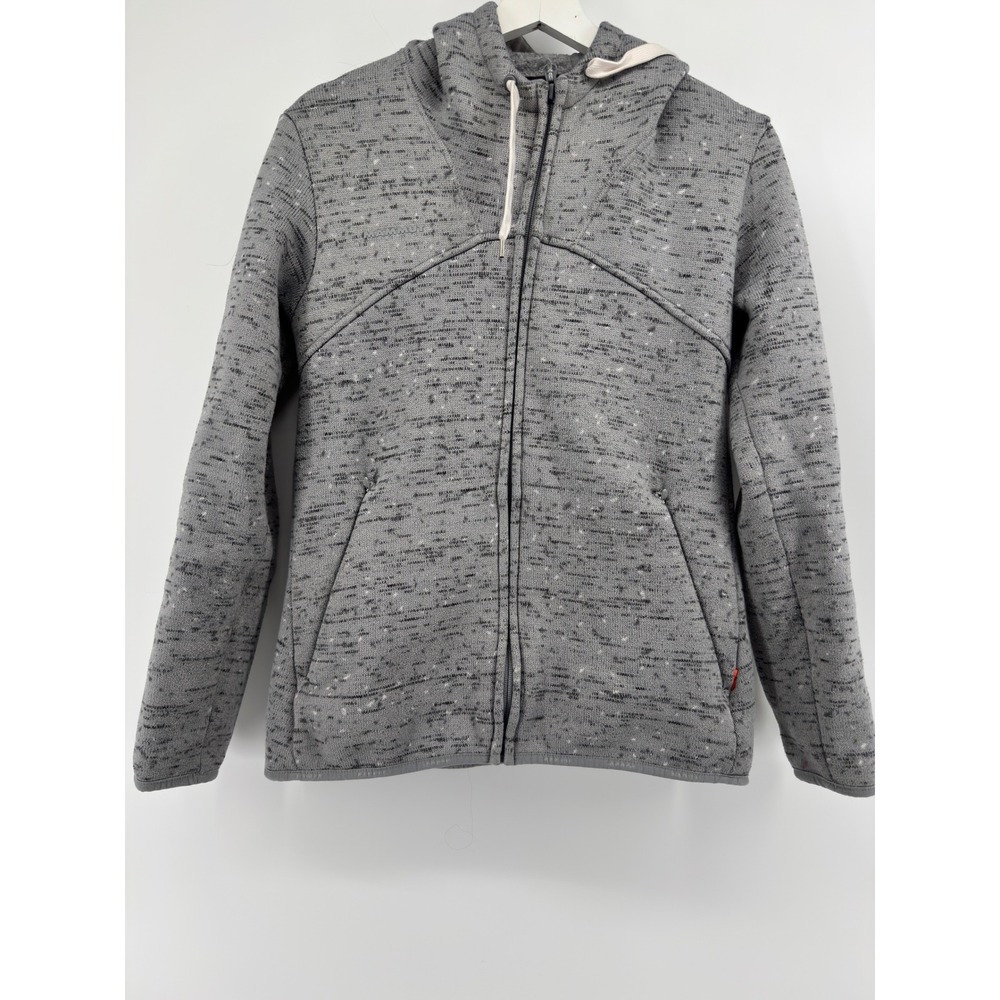 Mammut Chamuera Jacket Womens Small Gray Melange Knit Full Zip Hooded Fleece